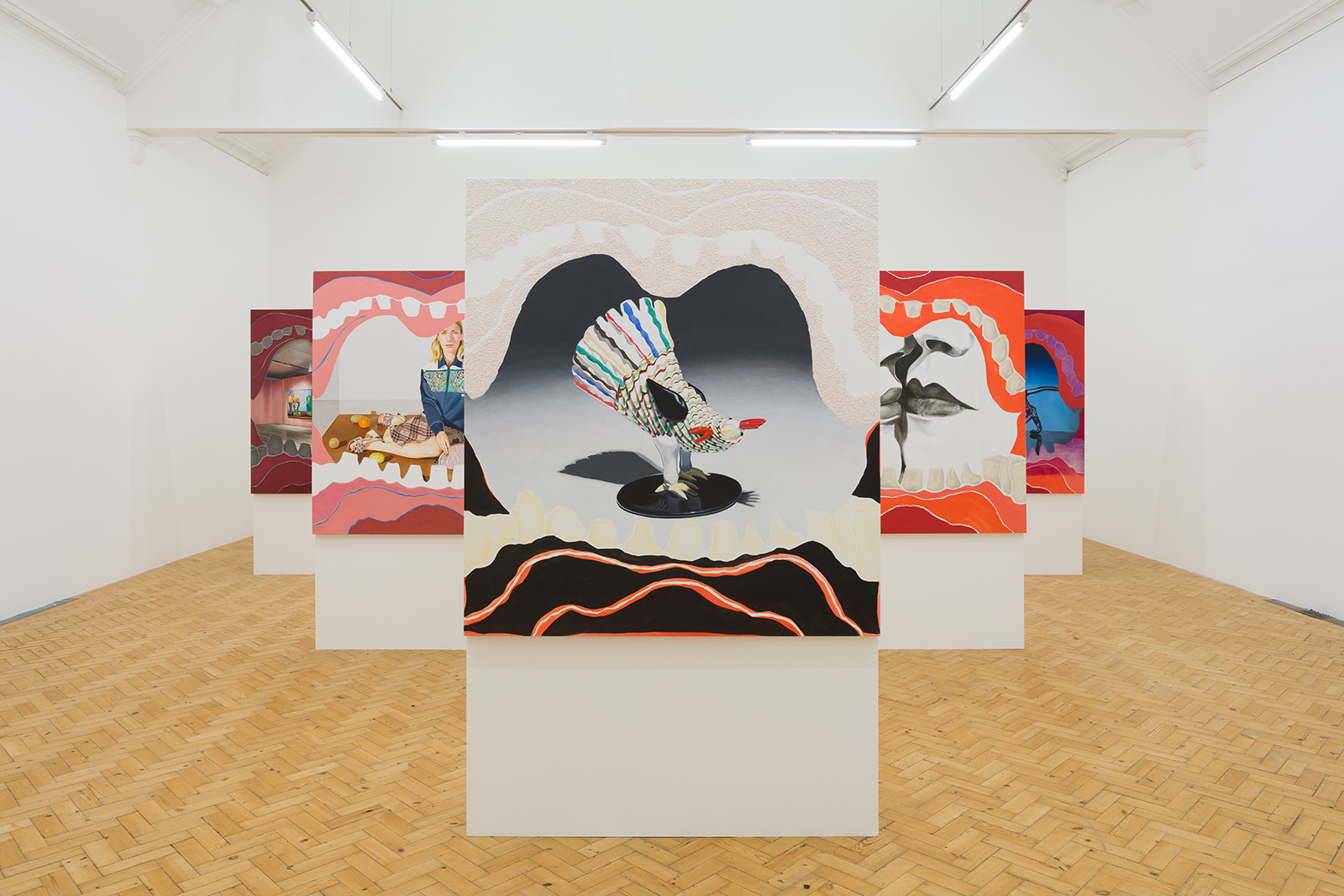 Allison Katz, installation view, Artery, Camden Arts Centre, London, 2022. Photograph by Rob Harris